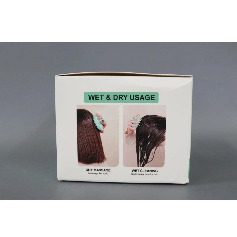 World Of Nature Shampoo‎ Brush Scalp Massager 100% Silicone Green Color 1ct